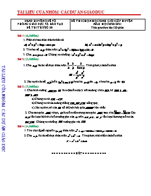 Đề thi chọn học sinh giỏi cấp huyện môn Toán Lớp 8 - Đề thi thử số 00 - Năm học 2020-2021 - Phòng giáo dục và đào tạo Quế Võ (Có đáp án)